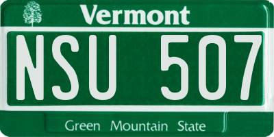 VT license plate NSU507