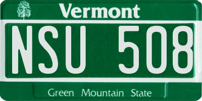 VT license plate NSU508