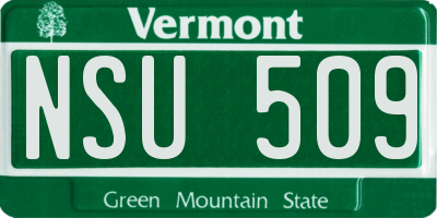 VT license plate NSU509
