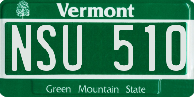 VT license plate NSU510