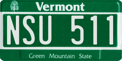 VT license plate NSU511