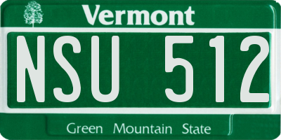 VT license plate NSU512