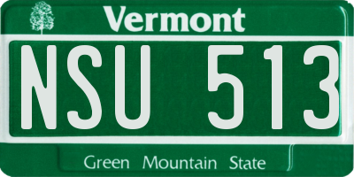 VT license plate NSU513