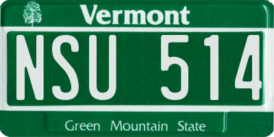 VT license plate NSU514