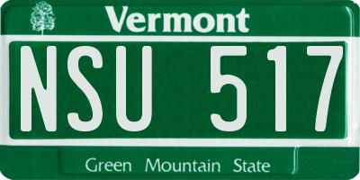 VT license plate NSU517