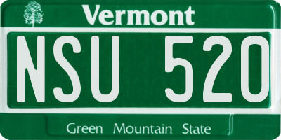VT license plate NSU520