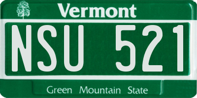 VT license plate NSU521