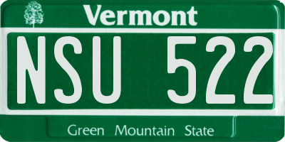 VT license plate NSU522