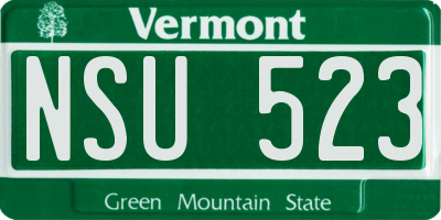 VT license plate NSU523