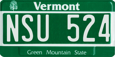 VT license plate NSU524