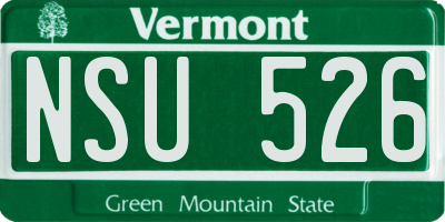 VT license plate NSU526