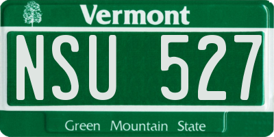 VT license plate NSU527