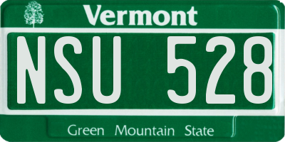 VT license plate NSU528