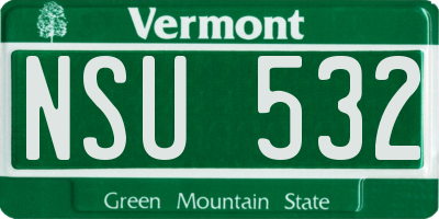 VT license plate NSU532