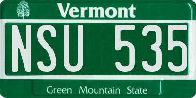 VT license plate NSU535