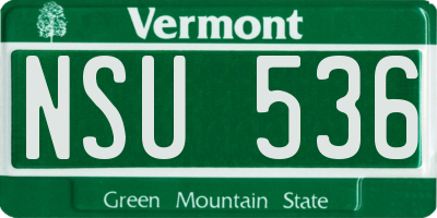 VT license plate NSU536