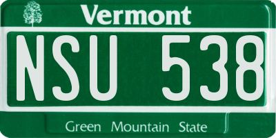 VT license plate NSU538