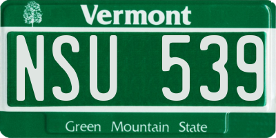 VT license plate NSU539