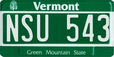 VT license plate NSU543