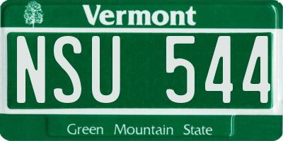 VT license plate NSU544