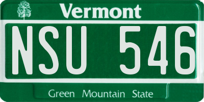 VT license plate NSU546