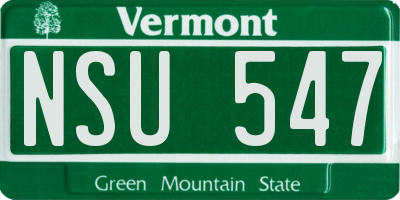 VT license plate NSU547