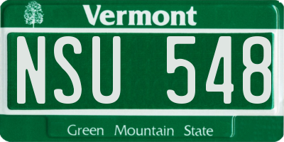 VT license plate NSU548