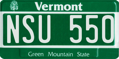 VT license plate NSU550