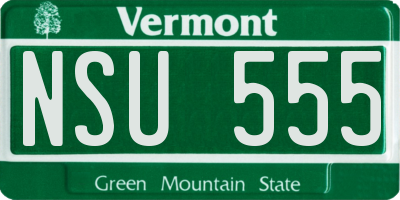 VT license plate NSU555