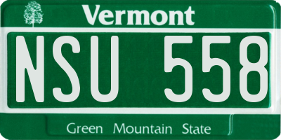 VT license plate NSU558