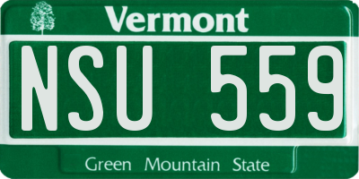 VT license plate NSU559