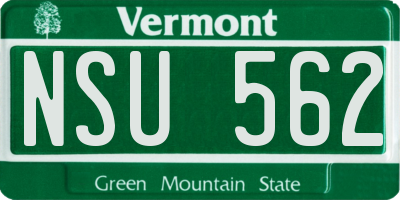 VT license plate NSU562