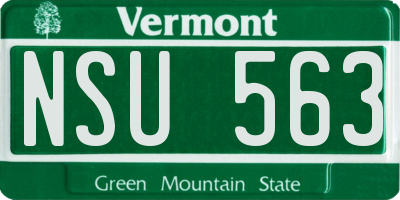 VT license plate NSU563