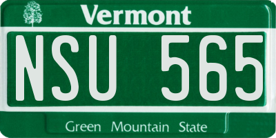VT license plate NSU565