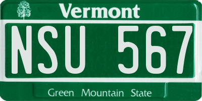 VT license plate NSU567