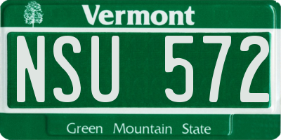 VT license plate NSU572
