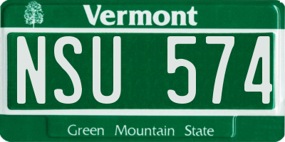 VT license plate NSU574