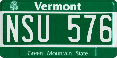 VT license plate NSU576