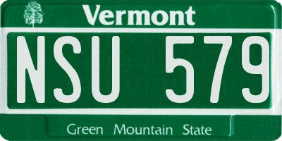 VT license plate NSU579