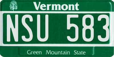 VT license plate NSU583