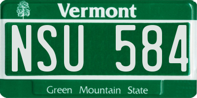 VT license plate NSU584