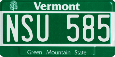 VT license plate NSU585