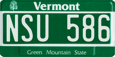 VT license plate NSU586