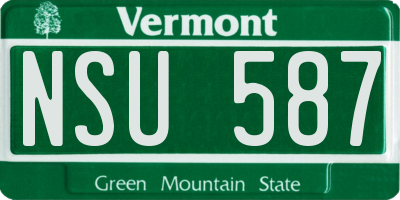 VT license plate NSU587