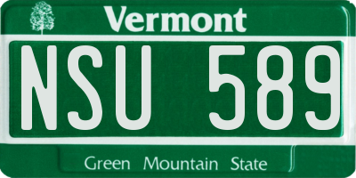 VT license plate NSU589