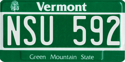 VT license plate NSU592