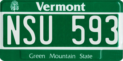 VT license plate NSU593