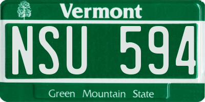 VT license plate NSU594