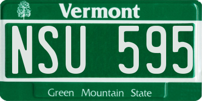 VT license plate NSU595