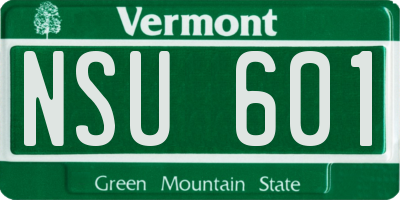 VT license plate NSU601